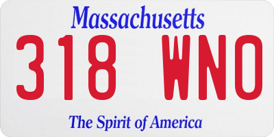 MA license plate 318WN0