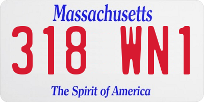 MA license plate 318WN1