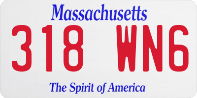 MA license plate 318WN6