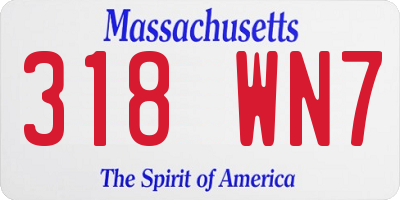 MA license plate 318WN7