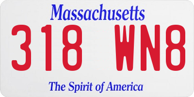 MA license plate 318WN8