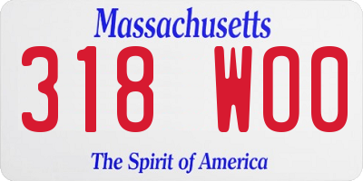 MA license plate 318WO0