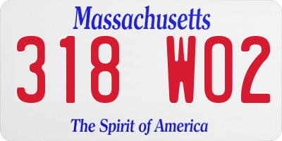 MA license plate 318WO2