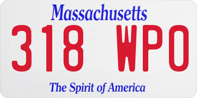 MA license plate 318WP0