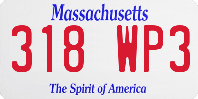 MA license plate 318WP3