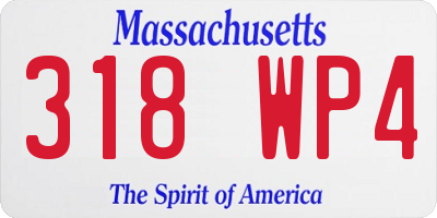 MA license plate 318WP4