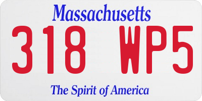 MA license plate 318WP5