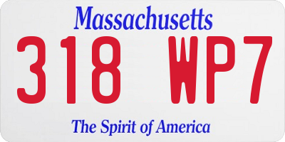 MA license plate 318WP7