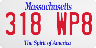 MA license plate 318WP8