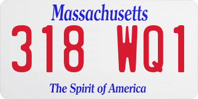 MA license plate 318WQ1