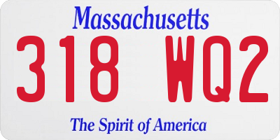 MA license plate 318WQ2