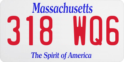 MA license plate 318WQ6