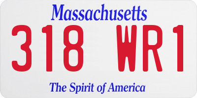MA license plate 318WR1