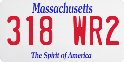 MA license plate 318WR2