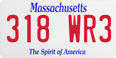 MA license plate 318WR3