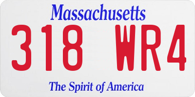 MA license plate 318WR4