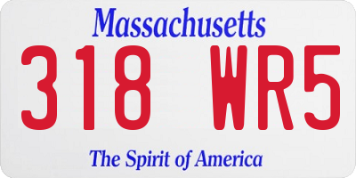 MA license plate 318WR5