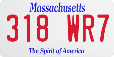 MA license plate 318WR7
