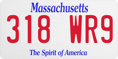 MA license plate 318WR9