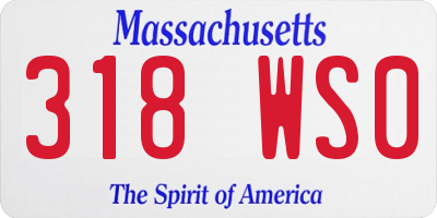 MA license plate 318WS0