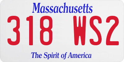 MA license plate 318WS2