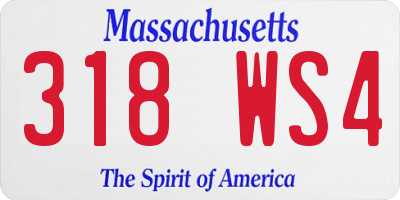 MA license plate 318WS4