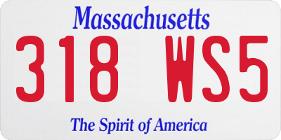 MA license plate 318WS5