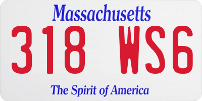 MA license plate 318WS6