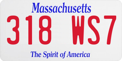 MA license plate 318WS7