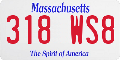 MA license plate 318WS8