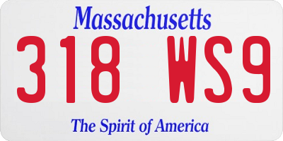 MA license plate 318WS9