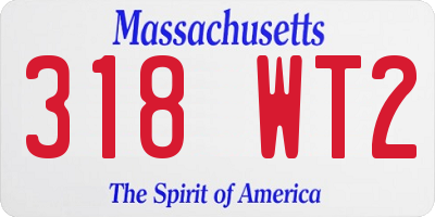 MA license plate 318WT2