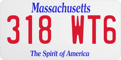 MA license plate 318WT6
