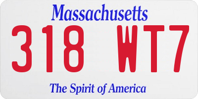 MA license plate 318WT7