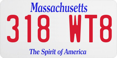 MA license plate 318WT8