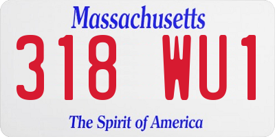 MA license plate 318WU1