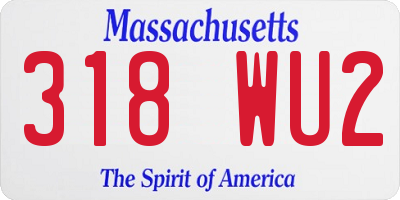 MA license plate 318WU2