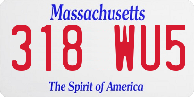 MA license plate 318WU5