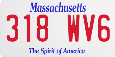MA license plate 318WV6