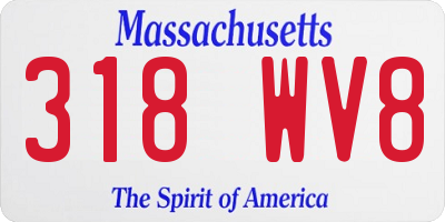 MA license plate 318WV8