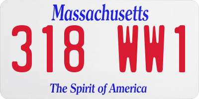 MA license plate 318WW1