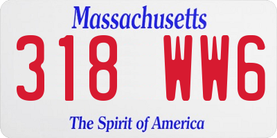 MA license plate 318WW6