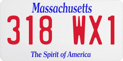 MA license plate 318WX1