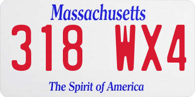 MA license plate 318WX4