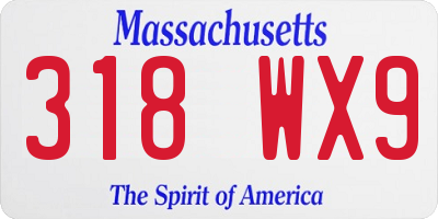 MA license plate 318WX9