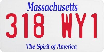 MA license plate 318WY1