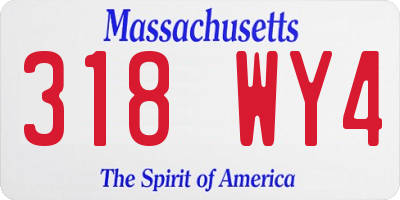 MA license plate 318WY4