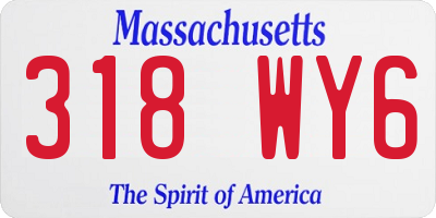 MA license plate 318WY6