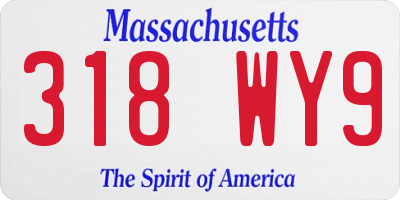MA license plate 318WY9