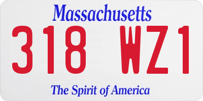 MA license plate 318WZ1